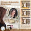 Tamme Modern Dressing Table with Lighted Round Mirror & Storage, Compact Vanity Desk-466833563