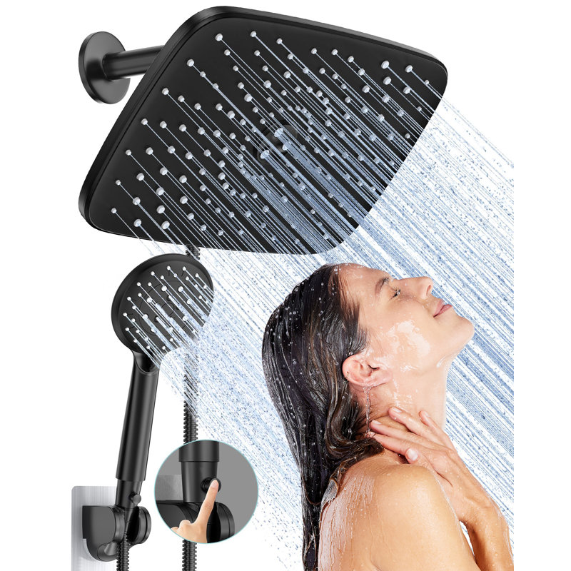 Luxurious Dual Shower Head Combination, Matte Black
