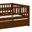 Lit de jour en bois avec couchette et barrière de sécurité-676169167-676169169