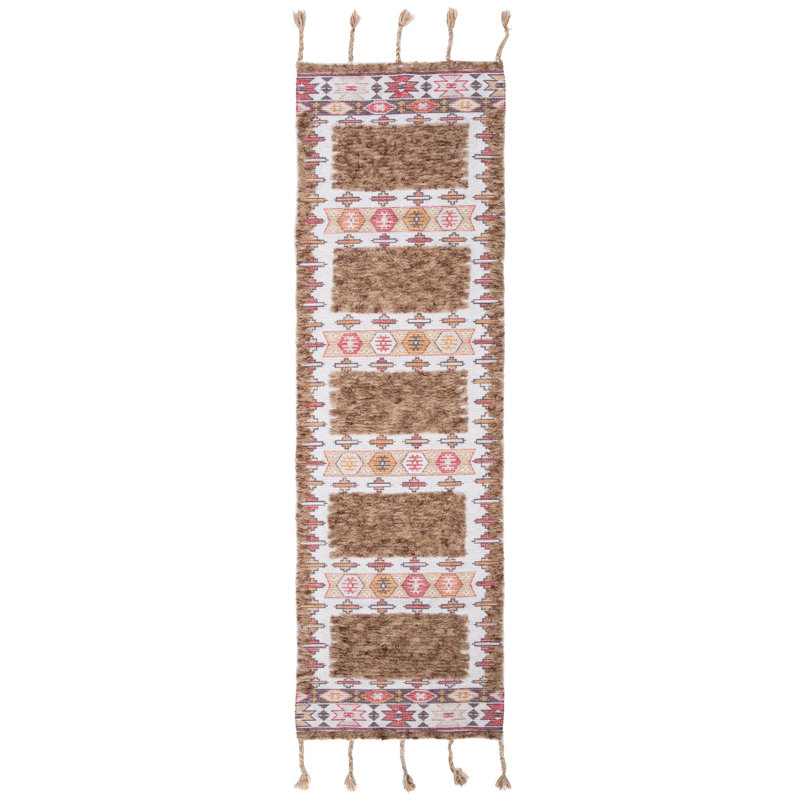 Dey Saffron Hand Loomed Southwestern Indoor/Outdoor Rug, Runner 2'3" x 8'
