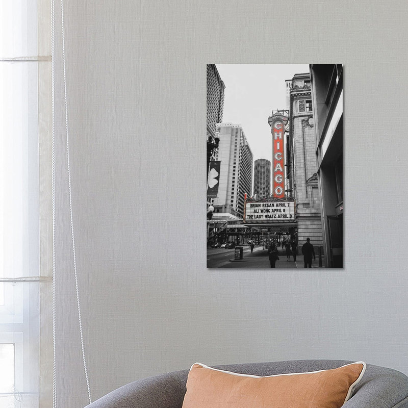 Chicago Theatre Red 1 Piece Wrapped Canvas Wall Art, 66.04 cm H x 45.72 cm W x 1.91 cm D