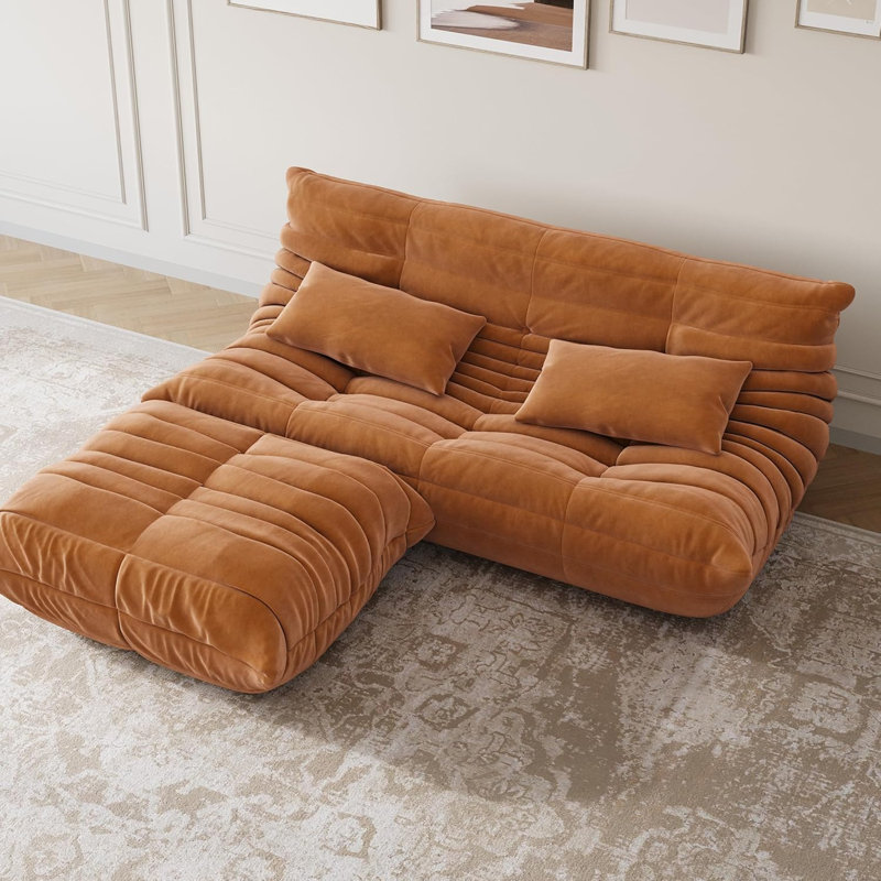 Canapé en peluche Boneless 69 po, Brun