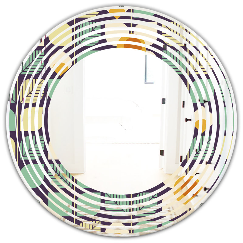 Miroir mural sans cadre wave botanique design iii maison americana, H 23,6 po x l 23,6 po