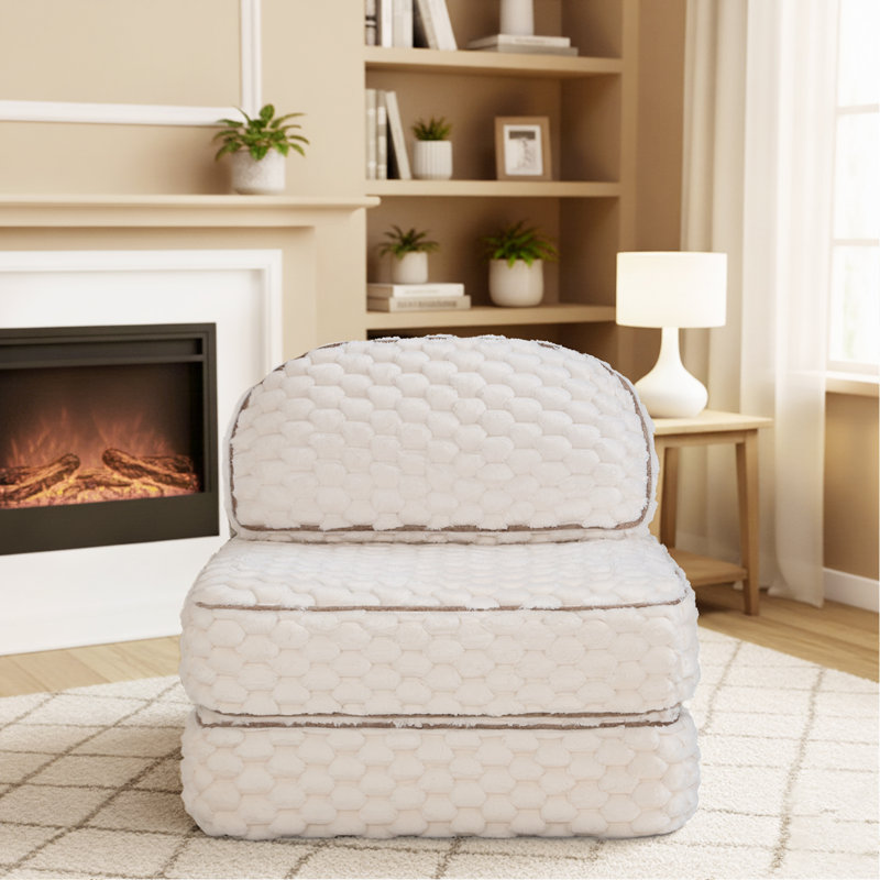 Canapé-lit pliant convertible 3-en-1 avec coussin et support pour le dos, chaise-lit pliable portative, canapé-lit confortable au sol, canapé-lit pour dortoir / salon / bureau / appartement, simple