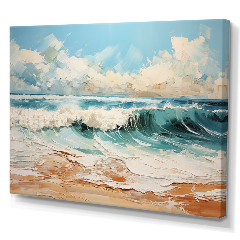 Teal Waves Fight I - impression, Toile tendue, H 12 po x l 20 po