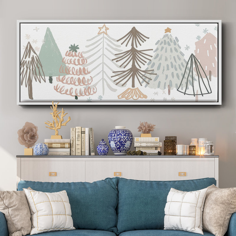 Christmas  Tree Sketchbook- Framed Canvas, 12" H x 30" W