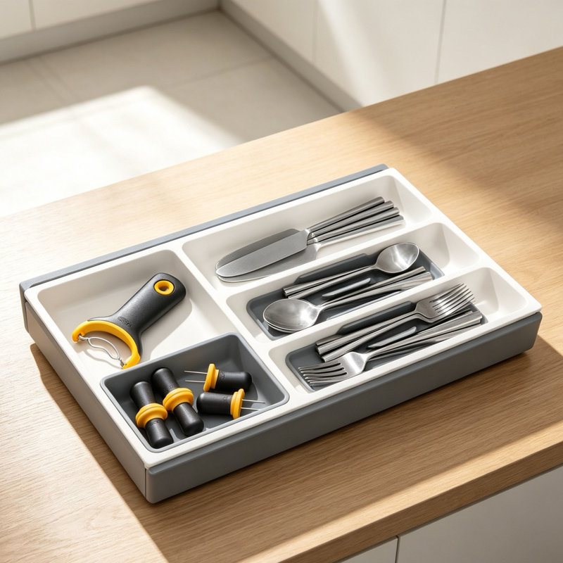 Plastic Rectangle Utensil Storage Set