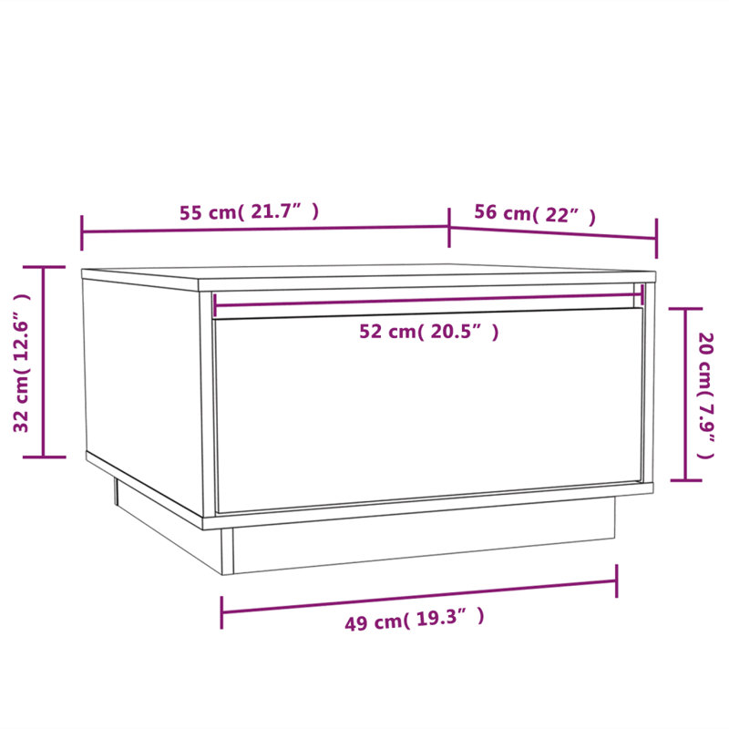 Gouker Solid Coffee Table with Storage, White