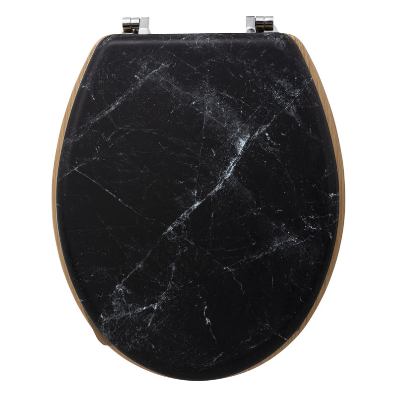 Soft Close Elongated Standard Toilet Seat, Black