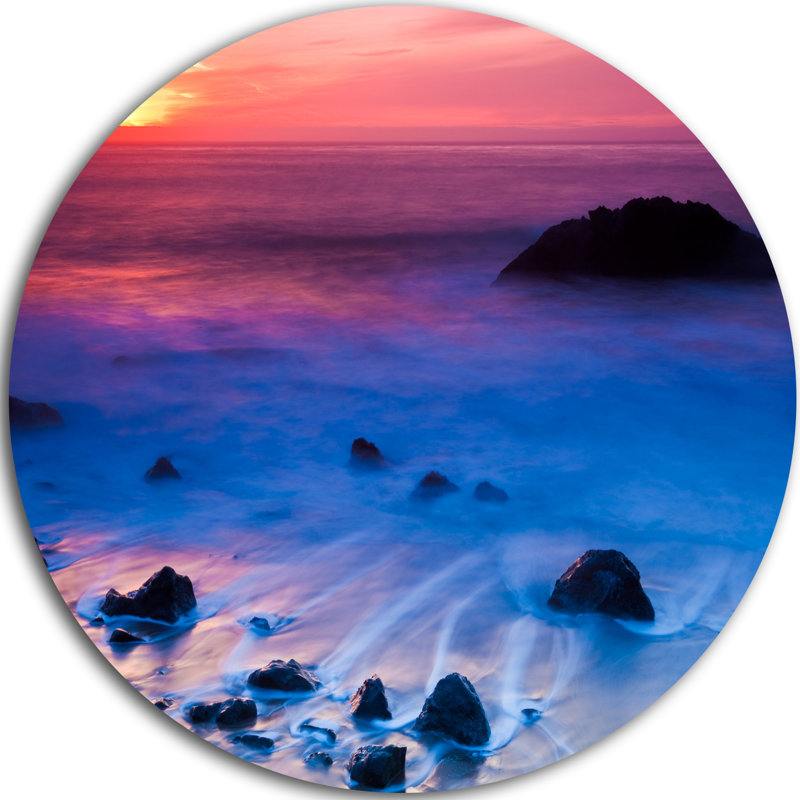 « brillante couleur rocky coast coast »-impression, H 36 po x l 36 po x P 1 po, Métal