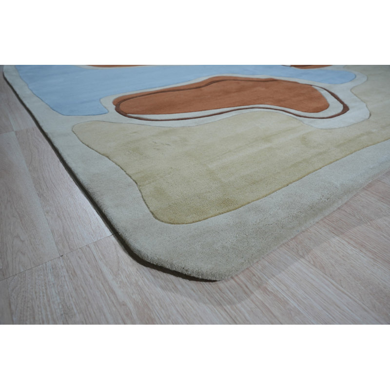 Hand Tufted Wool Area Rug in Blue, 8' x 10'