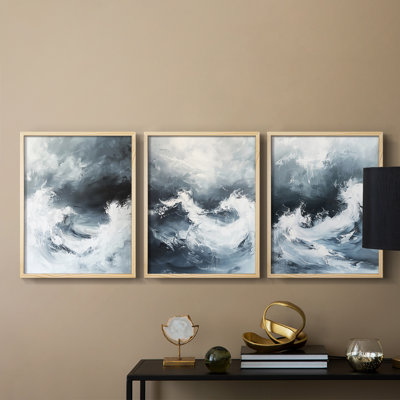 Sea and Shore  Series  XXIII  -Set Of 3 Framed Giclee Prints -Ready to Hang