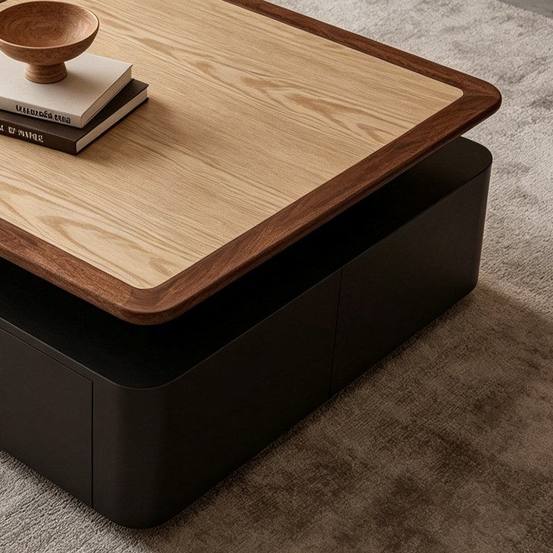 Table basse style français rétro, 13.77" H x 27.55" W x 27.55" D