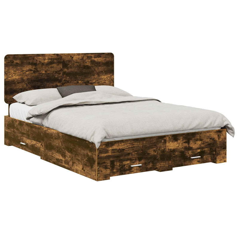 Bed, European Double (140 x 200 cm), Smoked Oak