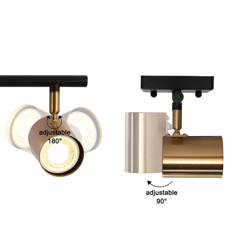 4-Light Adjustable Track Lighting Fixture, GU10 Base (Bulbs Not Included)