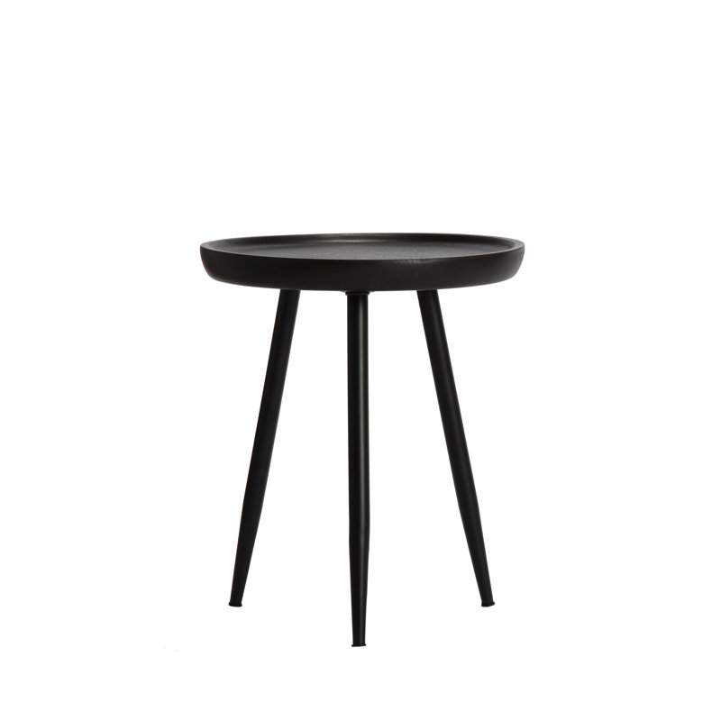Derik Solid Wood Side Table, Black
