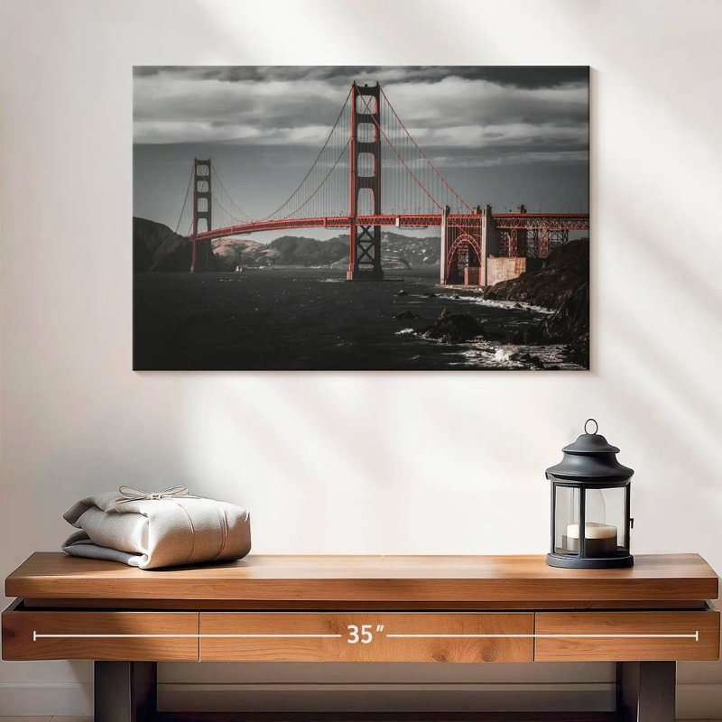 Lilie tempête sur le pont Golden Gate, H 16 po x l 24 po