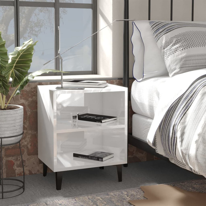 Southsea 40cm W Bedside Table, Individua, High Gloss White