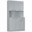 Grand garde-manger gris avec micro-ondes Stan
