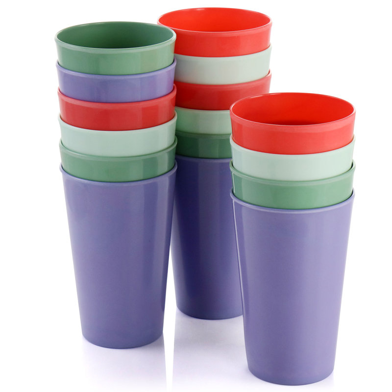Melamine 16oz 16 Piece Tumbler Set in Assorted Colours