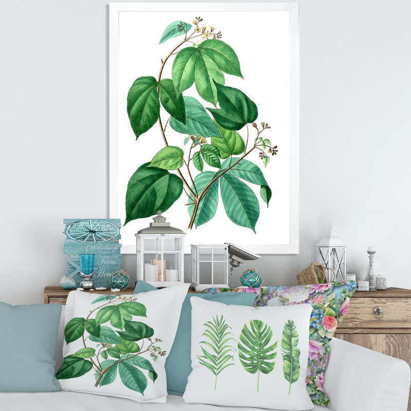 Feuilles de plantes III - Reproduction de photo sur toile, H 32 po x l 24 po x P 1 po, Blanc