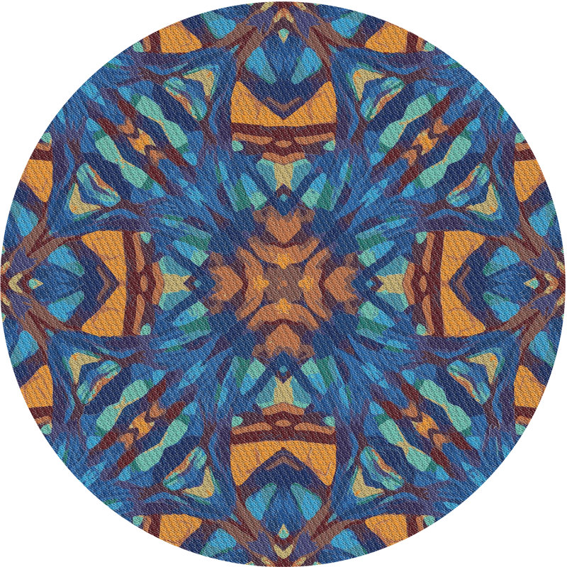Abstract Indoor Rug, Round 5'