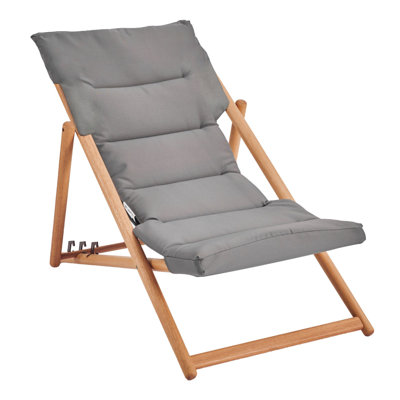 Chaise longue de plage inclinable d'extérieur, chaise longue pliante avec dossier réglable