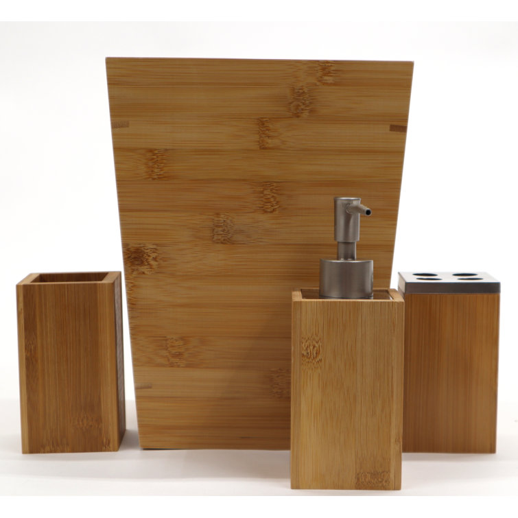 Mcgonigal Bamboo 4 Piece Bathroom Accessory Set