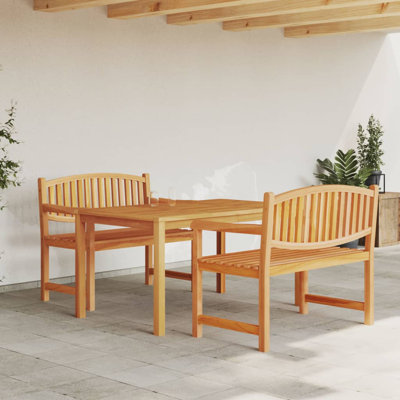 Kimbell 2 - Person Teak Solid Wood Patio Dining Set Rectangular Table
