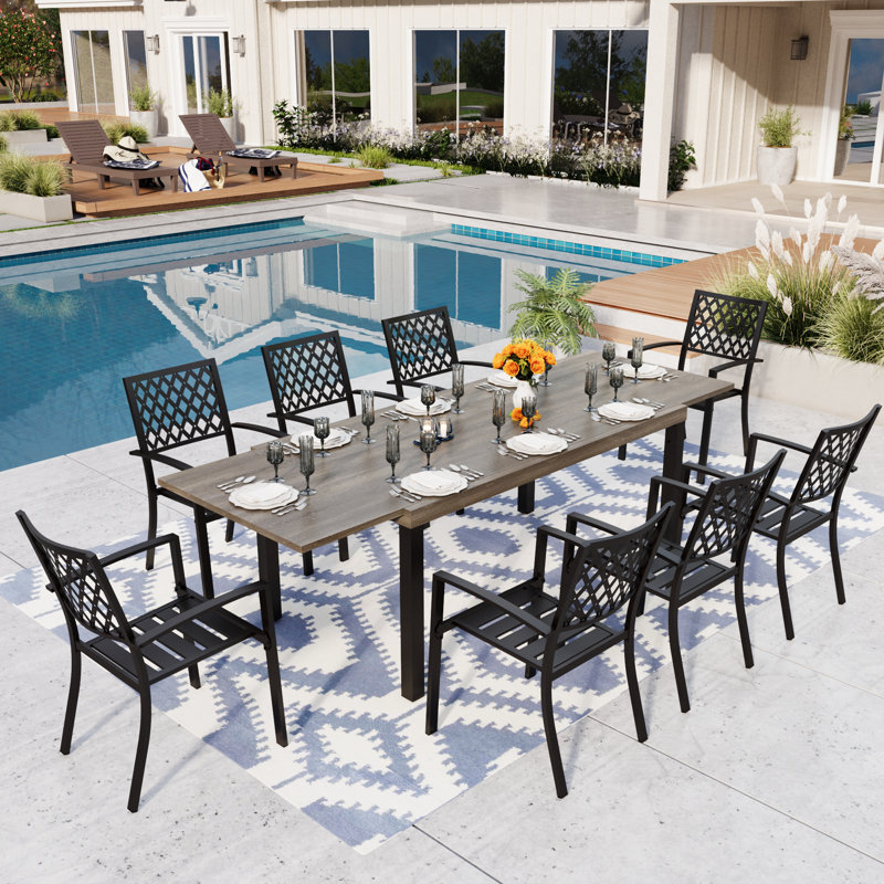 Ensemble repas extensible pour 8 personnes Rectangle, 8