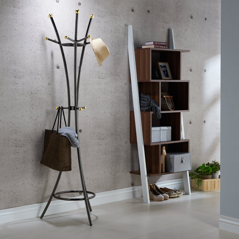 Freestanding 10 - Hook Coat Rack, Black