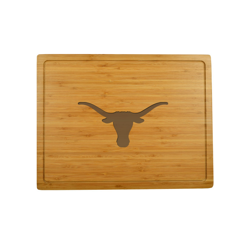 Grande planche à découper et à découper en bambou de la NCAA Texas University - 17 po x 13 po