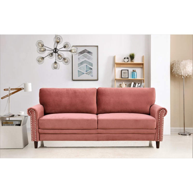 Reedsburg 79.5'' Velvet Sofa, Rose Velvet