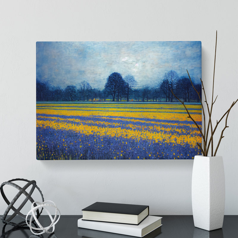 Ravishing Bluebell Field - Wrapped Canvas Painting, 50cm H x 76cm W x 3cm D