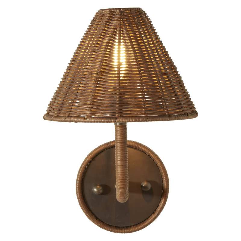 Delphine Wicker Sconce in Dark Brown