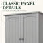 Armoire de rangement moderne de style campagnard à cinq niveaux réglables, avec douze étagères et portes doubles à panneaux, idéale pour la cuisine et la salle à manger.-1442681138