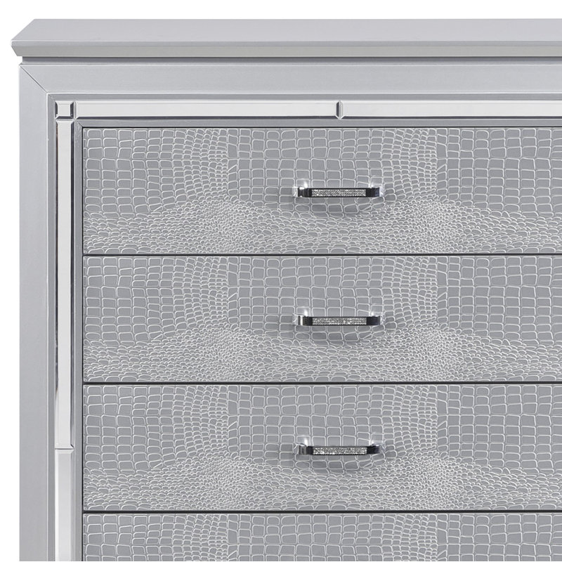 Eudora 38"W 5-Drawer Chest , Silver
