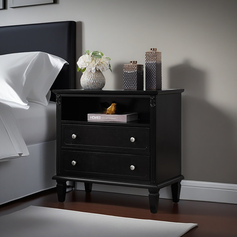 Commode 2 tiroirs Eastman, Noir, noir, noir, noir