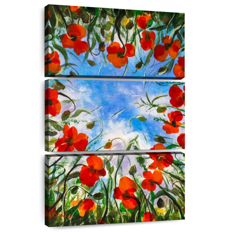 Coquelicots rouges Harnek, H 57 po x l 36 po