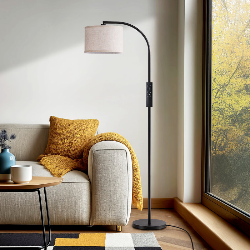 Lampe sur pied arquée 63,4 po avec télécommande et ampoule 