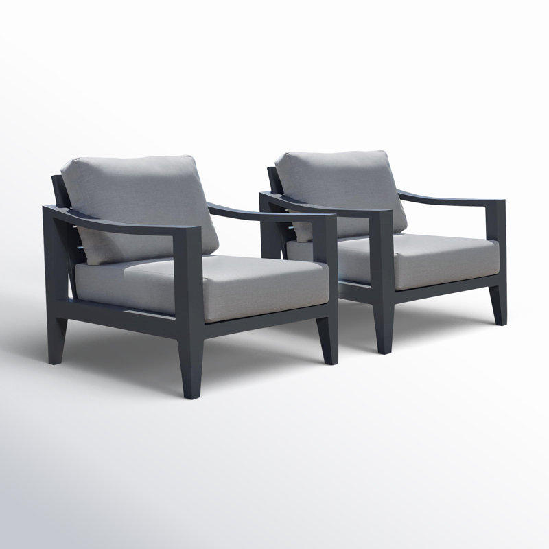 Chaise de jardin Solstice avec coussins Sunbr, gris, Gris foncé