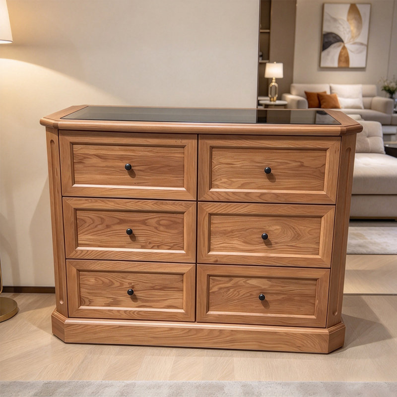 47.24 " W Pine Solid Wood and Glass Jewelry Armoire