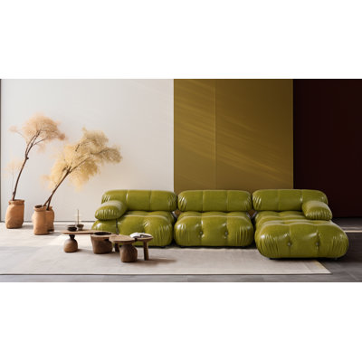 Canapé modulaire en cuir 4 pièces Daejuan