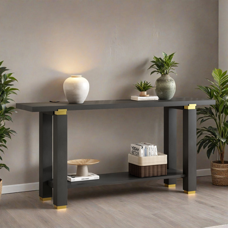 Table d'appoint 63,02 "pour le couloir, Noir