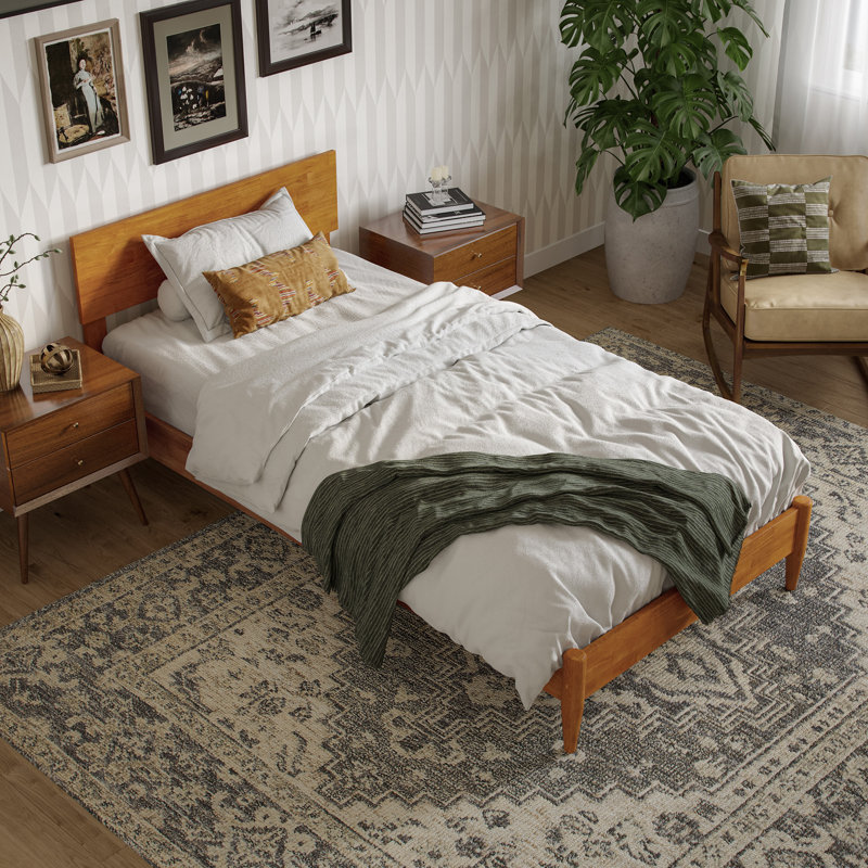 Amandaleigh Solid Wood Panel Bed, Light Toffee, Twin XL