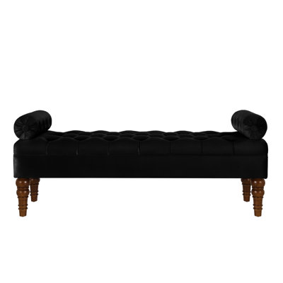 Velvet Fabric Upholstered Long Bed Bench For Bedroom,Upholstered Design Window Bench With Tufted Button,Entryway Bench,Bolster Bench