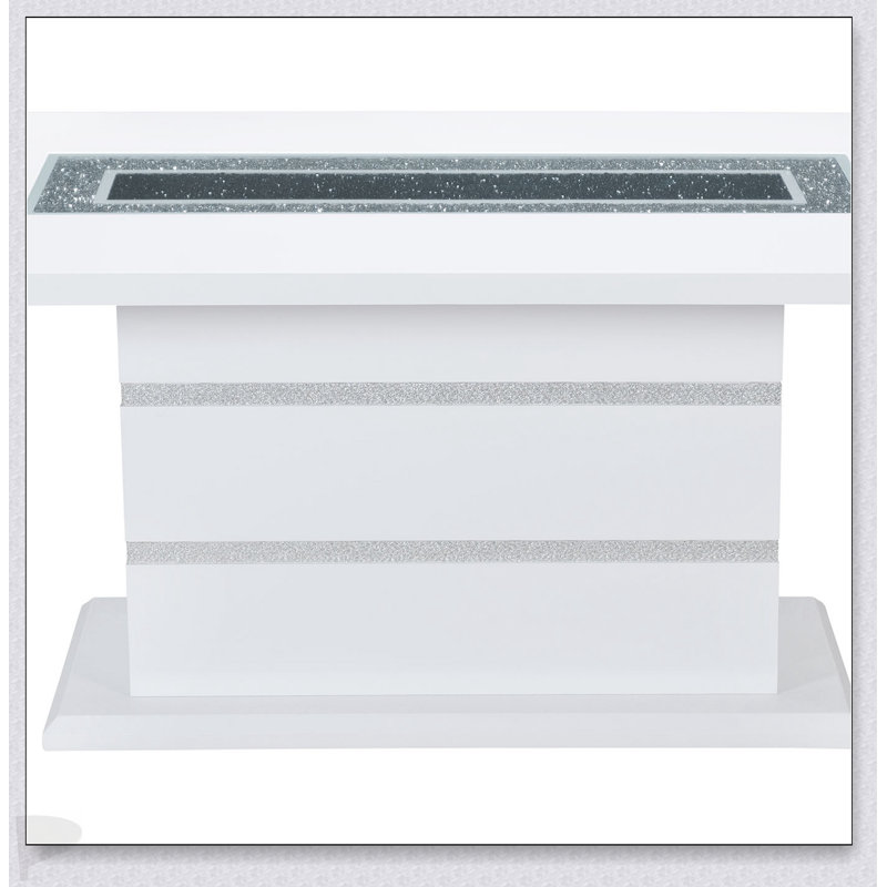 Table de salle à manger Ariya, H 30,7 po x L 78,7 po x l 39,4 po, Blanc