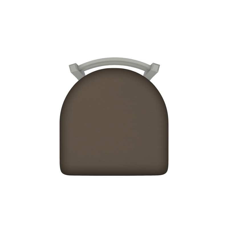 Tabouret de coiffeuse en métal Jackie, Nickel anodisé, Vinyle - Terre Canter