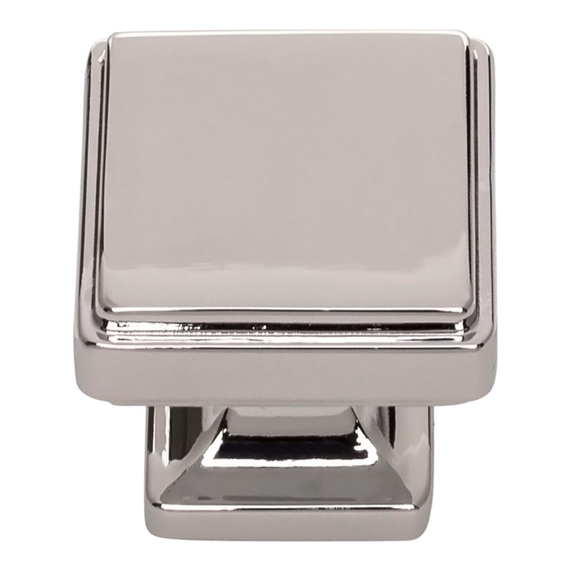 Kate 1 1/8" Length Square Knob, Polished Chrome, 1 1/4"