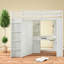 Lit mezzanine double gain de place avec grande armoire, design en bois pour usage domestique